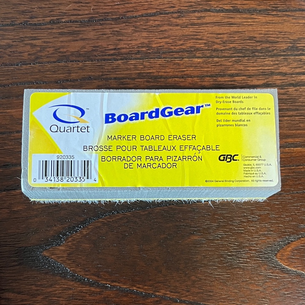 $4 Add-On Quartet BoardGear Marker Board Eraser for Office Dry Erase Whiteboards